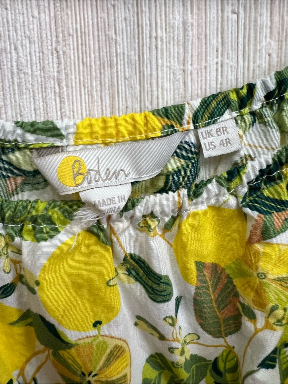Boden Lemon Vine Print Smocked Maxi Dress Size 4 Yellow Green Ivory - Picture 5 of 10